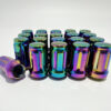16 Neo Chrome Spline Conical Seat 12x1.5 Lug Nuts Fits Honda Insight Accord Civic